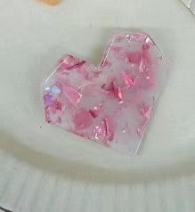 กิ๊บติดผมอะซิเตทรูปหัวใจน่ารักแบบเกาหลี งานฝีมือประณีต วัสดุแก้วเปลือกหอย ขายส่งตามสั่ง - Product Image 5