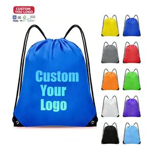 Custom Polyester Waterproof <b>Drawstring</b> <b>Backpack</b> with Rope Handle Customized Design & Color for Sports and Outdoor Use - Product Image 1