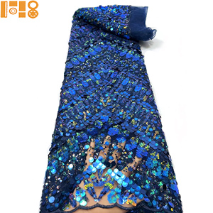 <span class=keywords><strong>Tissu</strong></span> de dentelle brodée africaine de luxe en sequins et perles, 5 yards, pour robe de mariée nigériane, <span class=keywords><strong>tissu</strong></span> de dentelle bordeaux - Product Image 3