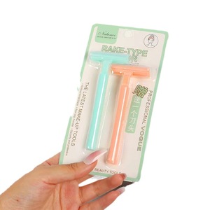 Rasoir épilatoire type râteau pour aisselles, jambes et zone pubienne, format voyage, lame jetable en acier inoxydable, manche en plastique, assortiment - Product Image 5