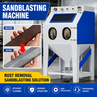 Machine de sablage à sec manuelle, cabine de sablage industrielle, sablageur abrasif pour le nettoyage des surfaces des pièces métalliques