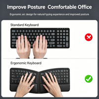 Teclado Inalámbrico Ergonómico Plegable, Ligero y Portátil, Compatible con Múltiples Sistemas y Dispositivos, Nuevo Producto de Cuero PU