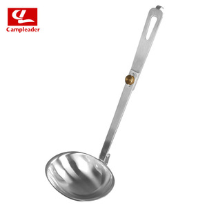 Louche pliante en acier inoxydable avec long manche, ustensile portable pour le camping en plein air, vaisselle de pique-nique, vaisselle de voyage - Product Image 5