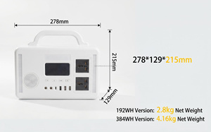 Estación de Energía Portátil de 300W 384Wh 220v 230v 110v, Venta al Por Mayor, con Altavoz Bluetooth Integrado, Generador Solar de Onda Sinusoidal Pura para el Hogar - Product Image 3