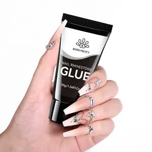 BORN PRETTY 30ml Nail Glue In Tube OEM Custom Private Label Stick Gem Diamond No Wipe Strong Rhinestone Glue Gel On Nail