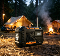 FM 18650 Lithium-Ionen Tragbares Akku-Heimradio HIGH Solar Handkurbel Notfall-Wetterradio FM AM WB für Outdoor und Bergsteigen