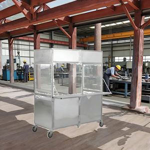 Chariot portable en acier inoxydable à 4 roues pour la vente ambulante de glaces, hot-dogs, café, bonbons et autres snacks - Product Image 2