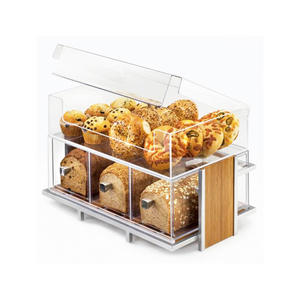 <span class=keywords><strong>Colonne</strong></span> de boulangerie étroite en bambou pour comptoir de cuisine tiroirs en acrylique transparent et planche à découper à fond coulissant grande capacité à usage alimentaire - Product Image 4