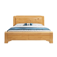 Meubles de chambre à coucher en bois massif Offre Spéciale noyer rangement multifonctionnel meubles de lit double mis en place-lits rembourrés avec armoire