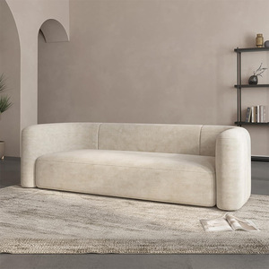 Nén Đóng Gói Sofa Bọt Hiện Đại Vải Nhung Nén Cong Sofa Cắt Sàn Sofa Cho Nhà Phòng Khách Apartm - Product Image 2