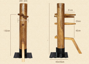 BunnyHi QJ023 Personnalisable Couleur Chinois Kungfu Arts Martiaux Dispositif D'entraînement Équipement Wing Chun Mannequin Kung Fu Mannequin En Bois - Product Image 2