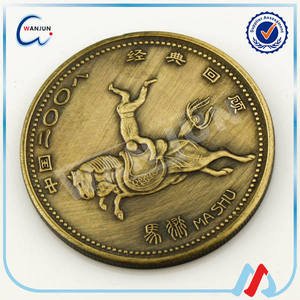 Custom Antique-Style Chinese Coin Souvenir Brass/Zinc Alloy with Dragon & Fu Symbol, Low MOQ for Cultural Gifts & Decor