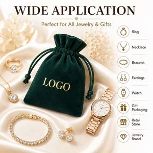 Sacs à cordon en velours WENLUO personnalisables pour bijoux, emballage cadeau mignon pour boucles d'oreilles, recyclables, 11 couleurs personnalisables - Product Image 4