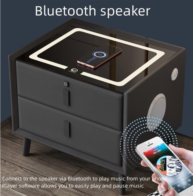 Simple Furniture, Solid Wood, Smart Bedside Table, Wholesale Price, Bedroom Furniture, Drawer Storage, Smart Bedside Table