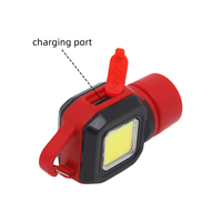Lampe de poche portable USB rechargeable étanche en ABS avec LED COB à focalisation réglable pour la réparation automobile, le camping et l'utilisation domestique