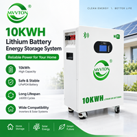 Batterie de stockage d'énergie LiFePO4 MVVTON 51.2V 200Ah 10.24kWh sur roues avec WiFi et Bluetooth pour système solaire domestique