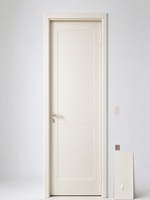 Ensemble de portes pré-assemblées en MDF, porte intérieure complète en MDF avec architrave pour bâtiment commercial