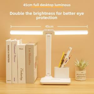 Lampe de chevet LED moderne à double tête, à intensité variable, pliable, rechargeable, double usage, avec prise secteur, pour lecture au chevet - Product Image 4