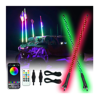 COB RGB LED Fat Whip Light 2.2-Inch Mining ATV/UTV/Truck Spiral Flag Light avec Happy Lighting APP Télécommande Car Light