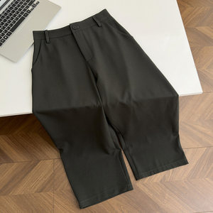 Ensemble deux pièces haut et pantalon haut de gamme <span class=keywords><strong>Youni</strong></span>, style coréen original, à carreaux, manches longues, coupe asymétrique à l'épaule, taille ajustée - Product Image 4