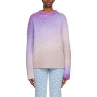 Pull en maille unisexe en mohair uni à col rond dégradé multicolore pour femme, vente en gros sur mesure