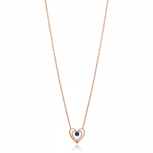 Intertwined Heart Design Trendy Engagement Wedding Zircon Turkish Wholesale Handmade 925 Sterling Silver <b>Necklace</b> - Product Image 2