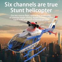 C123 Nouveau Hélicoptère RC Échelle 1/36 Eurocopter EC135 Modèle Simulé Positionnement en Continu Double Moteur Brushless Avion Jouets Cadeaux