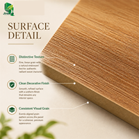 Panneau MDF mélaminé Jinbase 18 mm, grain de bois teck radiant, E0, 1220x2440 mm, panneau de fibres à densité moyenne stratifié mélamine
