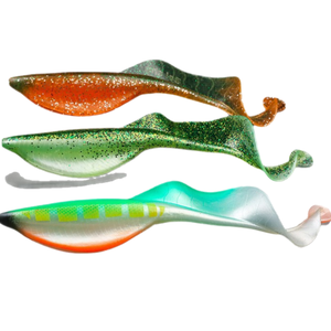 SNEDA 15-Color gigante T-Tail swambafony Bass Walleye 15cm in PVC morbido pesca di pesce nero realistico in acqua salata - Product Image 2