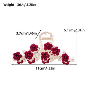 Pince à cheveux rose fleur en peluche pince à cheveux strass laisse pince requin grands accessoires de cheveux <span class=keywords><strong>anciens</strong></span> - Product Image 3