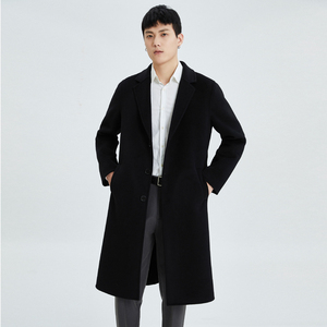 Cappotto da Uomo OEM ODM di Alta Qualità, Monopetto in Lana, Versatile e Alla Moda, 100% Lana con Collo Turndown, Tinta Unita - Product Image 1
