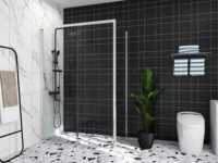 Cabine de douche en profilé aluminium plat avec verre trempé transparent
