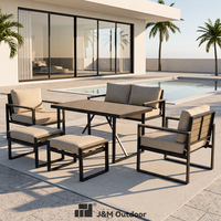 Tables et chaises de jardin, canapés de jardin, mobilier d'extérieur familial haut de gamme 4 places pour maison de vacances, vente en gros J&M Outdoor