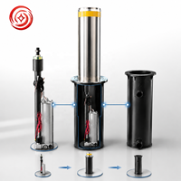 Borne de sécurité escamotable élégante pour allée résidentielle, automatique, électrique, en acier inoxydable, avec télécommande intelligente pour la sécurité routière