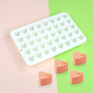 Hình trái tim hình trụ đầy Mousse Khuôn vuông hình bầu dục sô cô la Silicone khuôn bánh điền nướng khuôn - Product Image 4