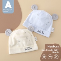 Gorro para Bebé Recién Nacido de 0 a 3 Meses, Primavera/Otoño, Algodón Fino de Doble Capa, Diseño sin Costuras, Lindo Dibujo Animado para Niños y Niñas, Protege