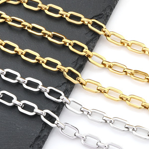 Stainless Steel Square <b>Frame</b> Chain <b>Gold</b> Plated O Shaped Chain Craft Supplies DIY Jewelry Making Materials - Product Image 3