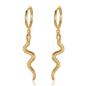 <span class=keywords><strong>Orecchini</strong></span> a Cerchio in Argento Sterling 925 a Forma di <span class=keywords><strong>Serpente</strong></span>, Placcati in <span class=keywords><strong>Oro</strong></span> 18k, per Donna, Gioielli Dropshipping - Product Image 1