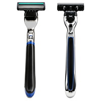 Rasoir à trois lames avec manche en métal, système de cartouche interchangeable, rasoir en blister, triple lame