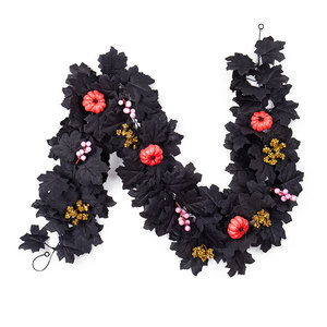 Guirlande de feuilles d'érable artificielles 100cm-200cm, fleurs en soie, décoration d'automne, Halloween, décoration murale, décoration de fête à domicile - Product Image 5