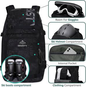 Free sample RoundTrip Boot Bag: Large Outdoor Ski Boot Bag <b>with</b> Heat <b>Wheels</b> and Waterproof Ski <b>Shoe</b> Boot Helmet Backpack Bag - Product Image 3