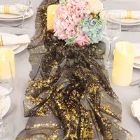 Chemin de table transparent métallisé pailleté 120 pouces (10 pieds) pour la décoration de table de salle à manger, mariage, anniversaire, Noël, fête à domicile