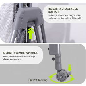 Berceau <span class=keywords><strong>de</strong></span> chevet en métal pliable certifié EN CPC Berceau moderne réglable en hauteur pour bébé attaché au lit - Product Image 6