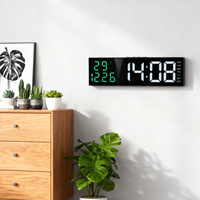 Horloge murale numérique LED électronique moderne avec rétroéclairage, affichage de la température, de la date et du jour, minuteur, pour bureau/table, décoration de salon et de maison