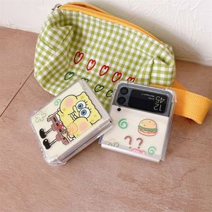 Mới nhất trong suốt rõ ràng phim hoạt hình trường hợp di động cho Z-Flip4 Z-Flip3 Sponge <span class=keywords><strong>Bob</strong></span> cho quần chống sốc không thấm nước TPU không dây - Product Image 2