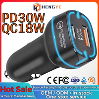 Chargeur de voiture pour téléphone portable OEM, certifié CE FCC Rohs, double port USB C 48W, charge super rapide PD QC3.0, électrique 5V/3A