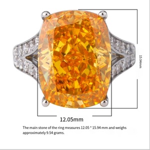 แหวนทอง 14K คุณภาพสูง เป็นมิตรกับสิ่งแวดล้อม ประดับเพชรคาร์บอนสูง 8A คิวบิกเซอร์โคเนีย ขนาด 12.05*15.94 มม. ดีไซน์ Iced Out - Product Image 6