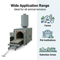 Incinérateur d'animaux domestiques sans fumée Ketang Cw50 de grande capacité / Machine mobile de crémation d'animaux respectueuse de l'environnement en acier 3/5.5/2.2 kW Animal 1