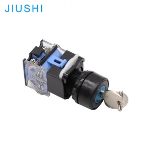 JIUSHI-interruptor selector de botón, LA38-20Y/3, tres posiciones, 22mm, 2NO