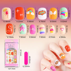 24 <span class=keywords><strong>Uñas</strong></span> Postizas para Niños, Diseño 5D con <span class=keywords><strong>Relieve</strong></span>, Puntas Acrílicas de Dibujos Animados, Color Caramelo, <span class=keywords><strong>Uñas</strong></span> Falsas para Usar, Regalos DIY para Niños - Product Image 3